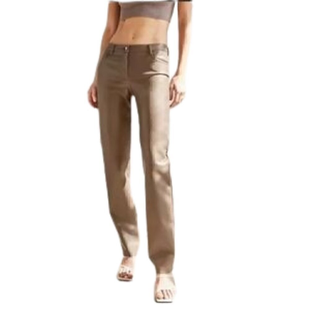 NWT WILFRED/ARITZIA Melina faux leather low rise straight long leg pants…